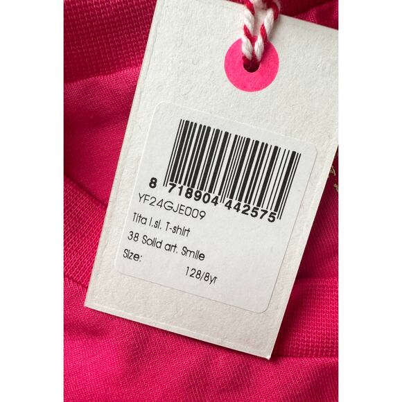 NWT OILILY Tita Longsleeve Smiley Organic Cotton Top T-Shirt Size Kids 8 - Picture 5 of 5